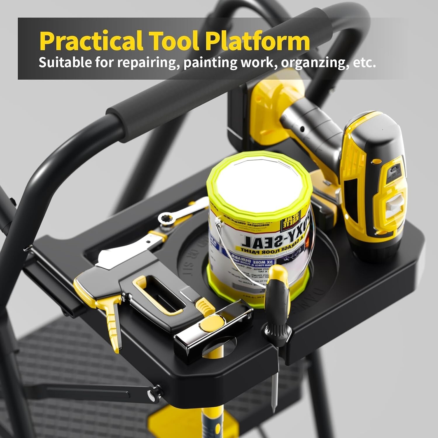 Portable Anti-Slip 5-Step Ladder with Tool Platform - Perfect for Home & Garage