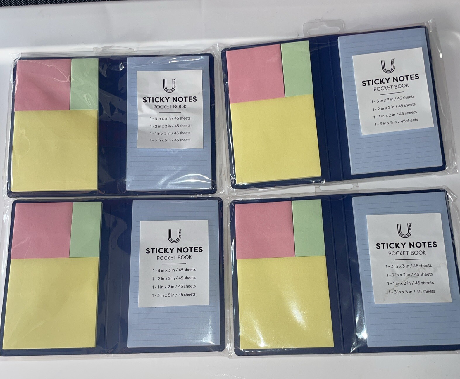 U Style Collections Lot Of 2 Sticky Notes Pocket Book Stickers 45 Sheets Each-image