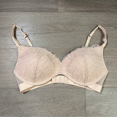 Lively Womens Nude Beige Lace Wireless Bra 32D Wire Free 