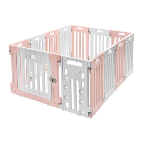 Parque infantil cerca 11 paneles para mascotas perros 25,6"" altura ejercicio con puerta interior - Imagen 8 de 19