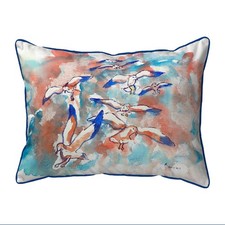 Betsy Drake Gulls Flocking Large Indoor Outdoor Pillow 16x20