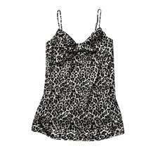 Victoria's Secret Vintage Y2K Leopard Satin Slip Chemise M Nightdress Lingerie