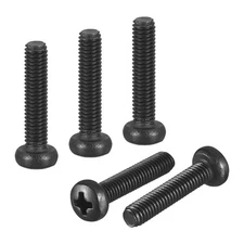 M3-0.5x14 Pan Head Machine Screws - 50pcs - 304 Stainless Steel -Black