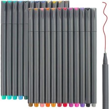 24 Fineliner Color Pens Fine Line Colored Sketch Writing Drawing Pens for