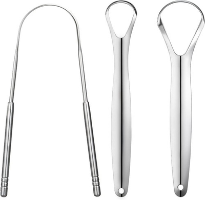 #ad 3 PCS Metal Tongue Scraper Tongue Scrapers for Adults Kids Stainless Steel $5.89