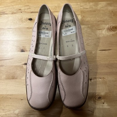 Jenny By Ara Pink Mary Jane Low Heel Comfort Shoes Size 10