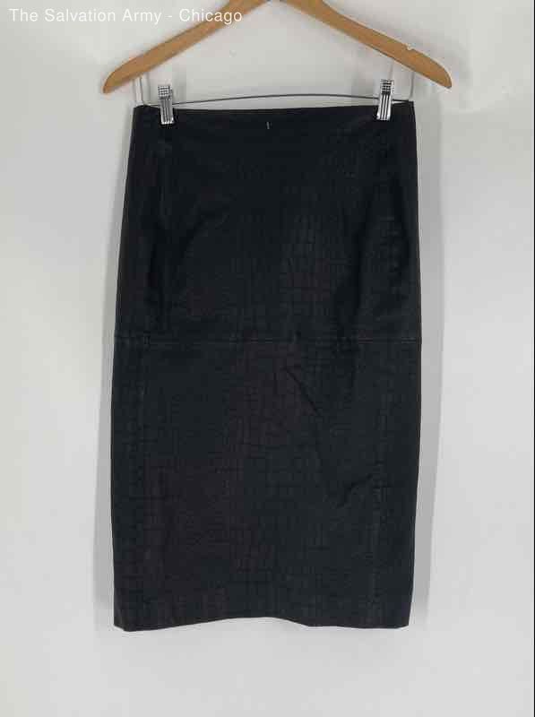 Reiss Womens Black Animal Print Knee Length Straight & Pencil Skirt Size 6
