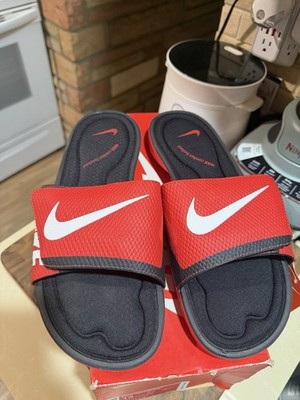 Nike Sandals Mens 13 Benassi JDI Open Toe Summer Slide Flats Comfort Red Slip On