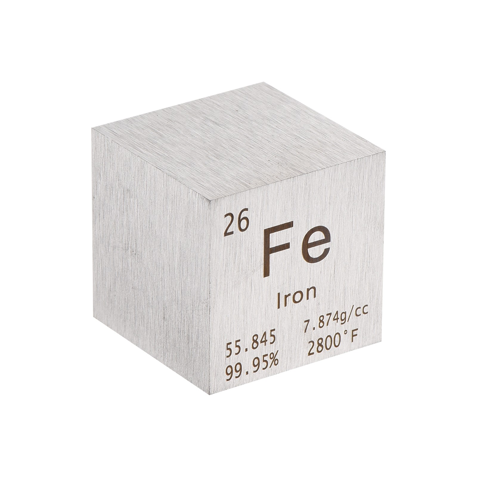 Iron Cube Metal Element High Density Block Pure Periodic Element 1 Inch