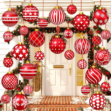 30 Pcs Outdoor Christmas Decorations Double Sided Candy Christmas Ornaments Hang