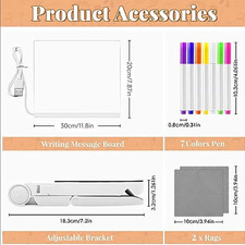 LED Note Board with Colors,Acrylic Dry Erase Board with Light,Led Drawing Boa...