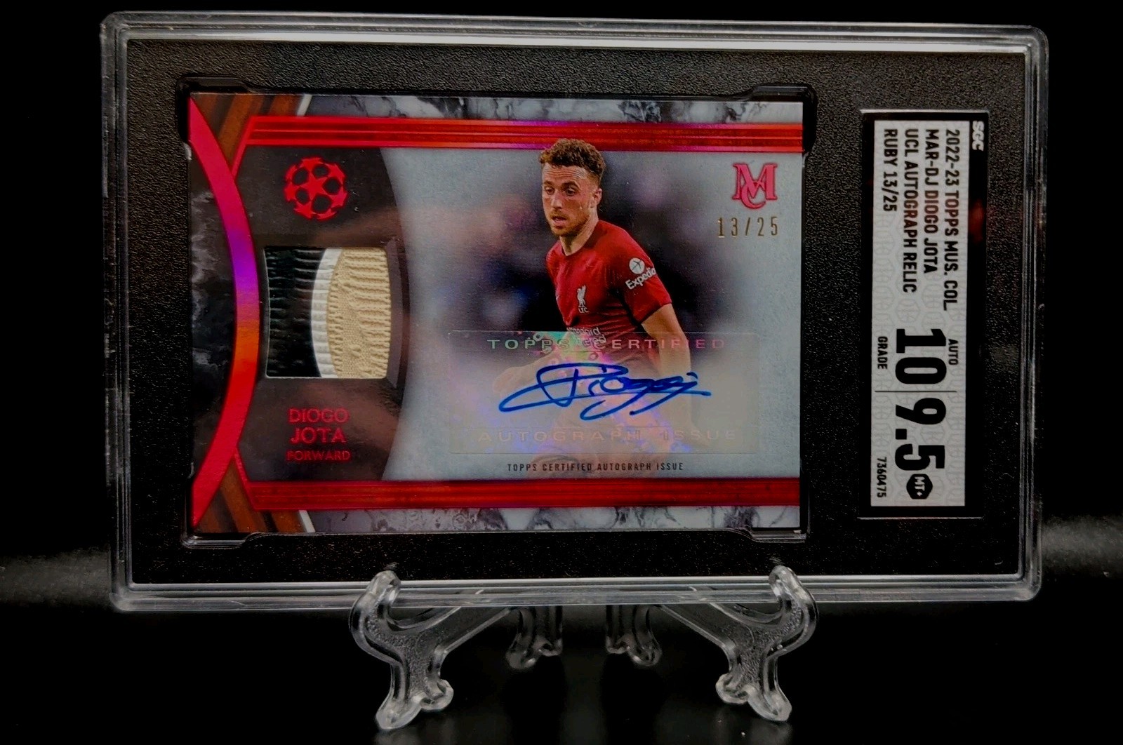 2022-23 Topps Museum Collection Uefa - Diogo Jota #MAR-DJ Ruby  /25  (AU, MEM)
