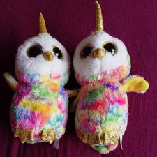2 x Ty Beanie Enchanted The Unicorn Owl Multicoloured
