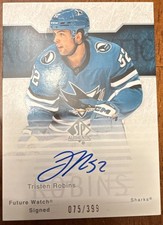 2023-24 Sp Authentic 2003-04 Retro Future Watch Auto Tristen Robins Sharks /399