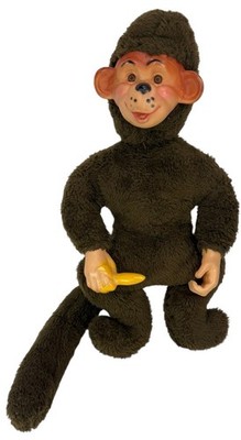 Vintage 1960s Monkey Ape Chimp Rubber Face Hands Banana 15