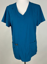 KOI Basics 'Becca' S/S Soft Stretchy Microfiber Scrub Top - L, Caribbean Blue