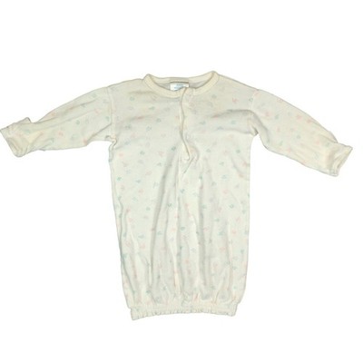 Vintage Simply Baby Newborn Baby Gown Sleeper Yellow Pastel Print 0-13 lbs