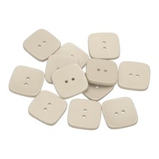 12Pcs, Sewing Button 34mm 1-3/8" 2 Holes Square Resin Button White