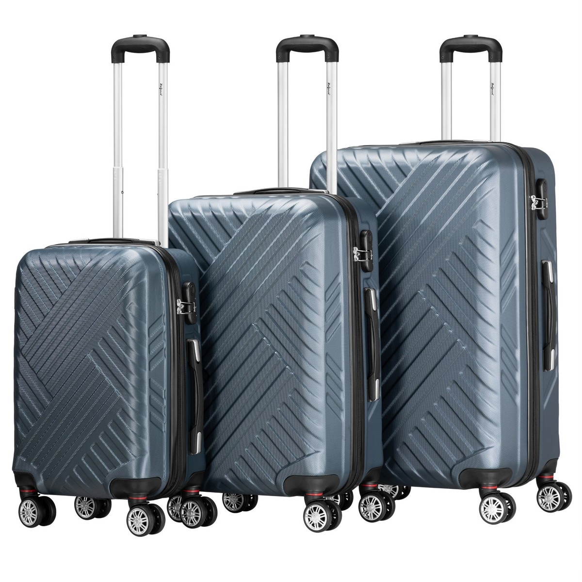 Lot De 2 Valises Rigides RYDR - Cabine 20" (50.8 Cm) + Trousse De Toilette - Serrure à Combinaison, 4 Roues