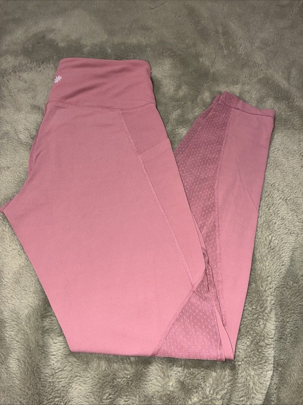 Athleta 210126-02 Salutation Tight, Pink Leggings, PowerVita Yoga, Size Small