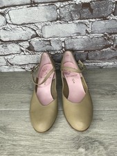 Capezio Dancemaker Tan Leather Strap USA Dance Shoes Women Sz 7M US/38EU