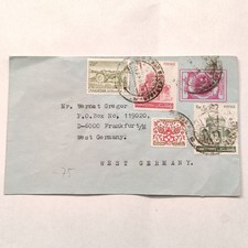 Pakistan Cover 1970s Karachi to West Germany Multi Stamp Postal History