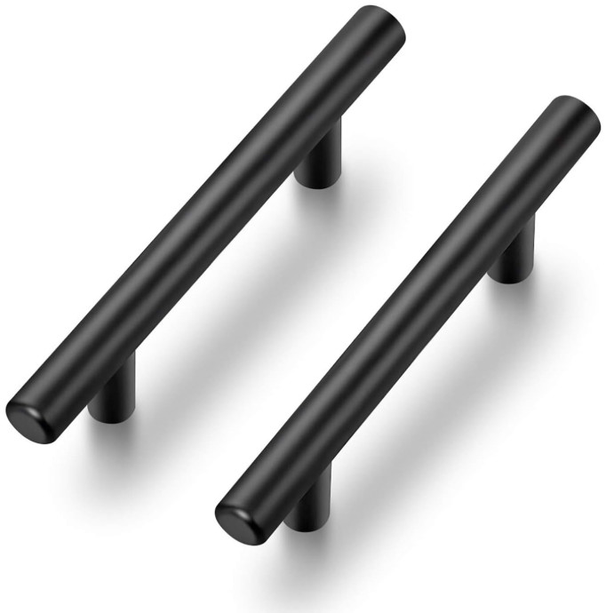 10 tiradores negros mate 12,7 cm acero inoxidable para gabinetes y cajones.