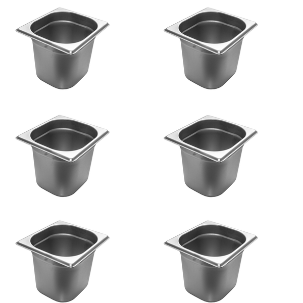 Acmax 6 StüCk Gn 1/6 GastronormbehäLter Gn BehäLter Edelstahl 2,4 Liter Tiefe 15-image