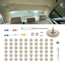 60pcs Headliner Repair Kit With Installation Tool Universa Color Plaid Beige