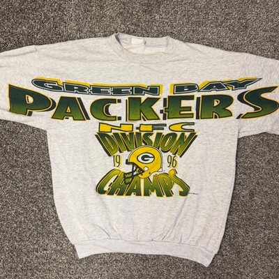 Vintage 1996 Spellout Green Bay Packers NFC Division Champs Sweatshirt Mens XL