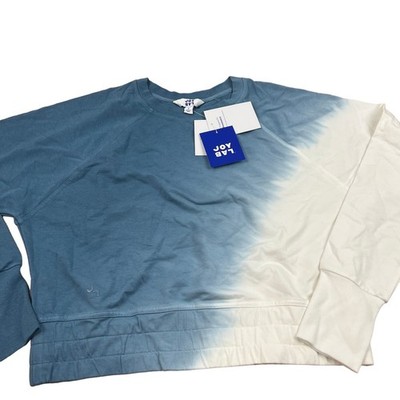 JoyLab Women's Blue Tie-Dye Long Sleeve Pullover Sweatshirt - Size Small - NWT