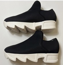 iRi NYC NUC Black Neoprene Platform Slip-On Sneakers EU 40 Architectural Wavy