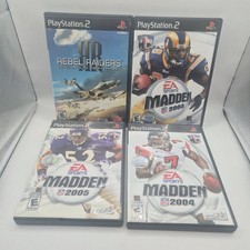 PS2 4 Game Lot Madden 2003 2004 2005 Rebel Raiders Tested Working