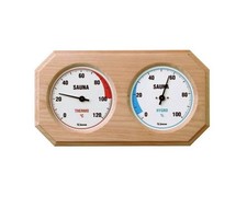Sauna Hygrotherm Thermometer und -Hygrometer 2in1 in Holz gefasst Saunazubehör