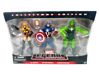 Marvel Legends Hasbro Infinite 3-Pack Radioactive Man Ms Marvel Captain SEALED