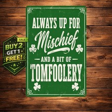 Patrick's Day Shenanigans Metal Sign Humorous Retro Home Art