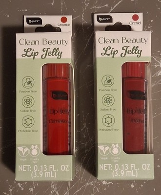 Set Of 2 B.Pure Clean Beauty Lip Jelly Carnation And Orchid