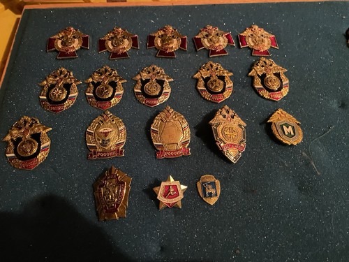 18 x Russian Federation Badges including Award & Commemorative Badges Some Rare