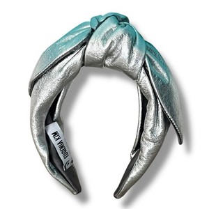 Eugenia Kim Phoebe Knotted Headband Silver Hair Accessory Design Tied Top Knot EUGENIA KIM Trish knotted metallic woven headband | NET-A-PORTER main image 4
