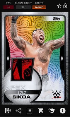 Solo Sikoa - Rainbow Relic Iconic - Topps WWE Slam Apex 25 Digital