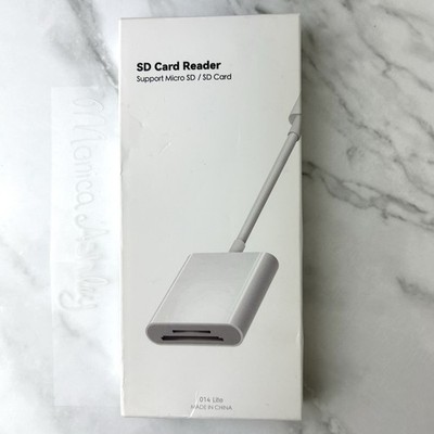 NEW SD Card Reader Adapter Supports Micro SD/SD Cards, White