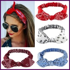 New Boho Women Soft Solid Print Headbands Vintage Cross Knot Elastic