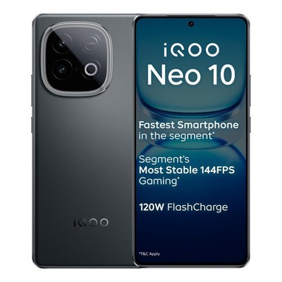 iQOO Neo 10 5G 8GB+256GB Asphalt Black Dual SIM Unlocked Android Mobile Phone