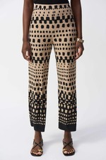 Joseph Ribkoff Black/Dune Geometric Pull On Wide Leg Pants 251188
