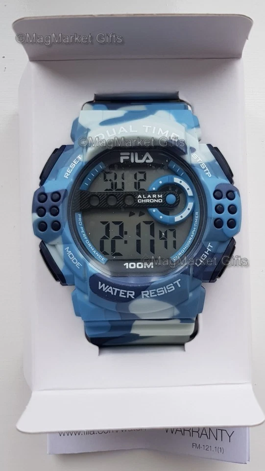 FILA BLUE CAMOUFLAGE FILACTIVE DIGITAL MENS WATCH · BRAND NEW ITEM - image 3 of 4