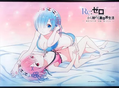 Re:Zero Rem & Ram B2 Tapestry PS4/Vita Exclusive Illustration Collectible