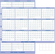24" X 36" 2026 Wall Calendar, Folded Wet & Dry Erase Wall Calendar 12 Month, Yea