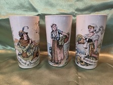 Antique Villeroy & Boch Mettlach Pottery 1/4 Liter German Beakers.  Set of 3