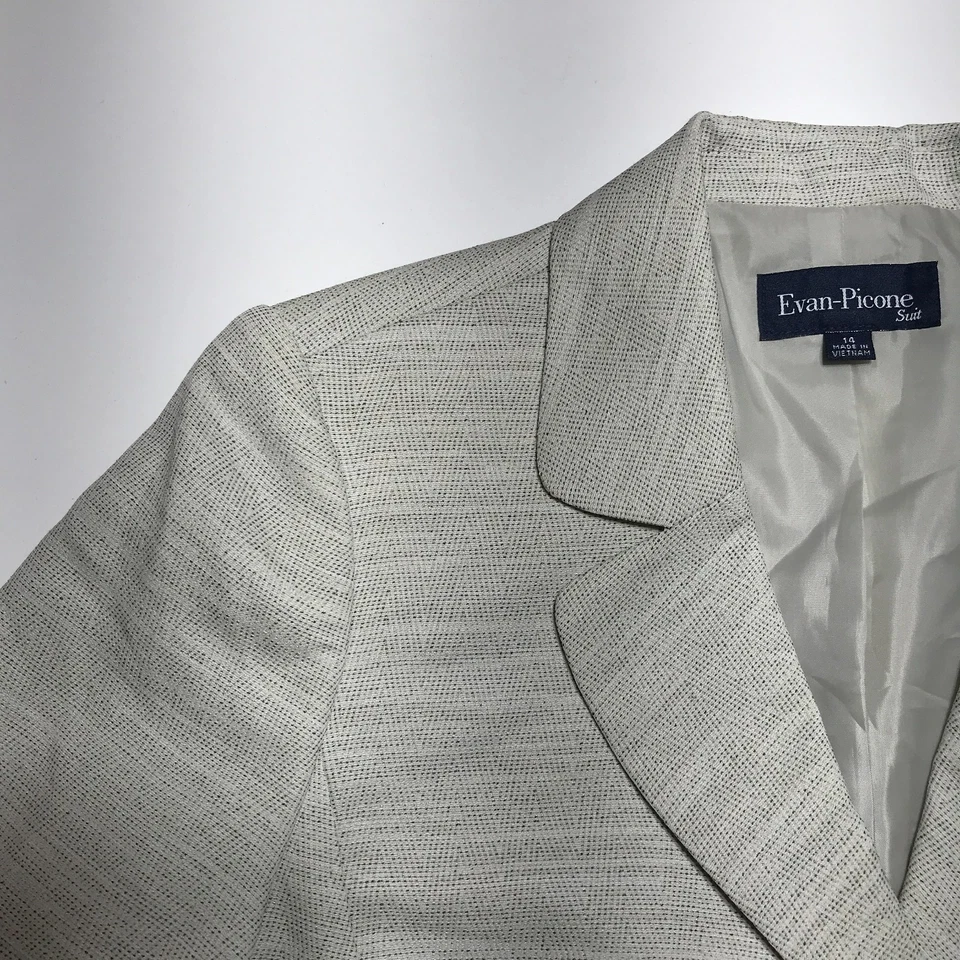 Traje Eva Picone Mujer 14 Forrado Carrera Avena Blazer Chaqueta y Falda Lápiz Foto 4 de 4