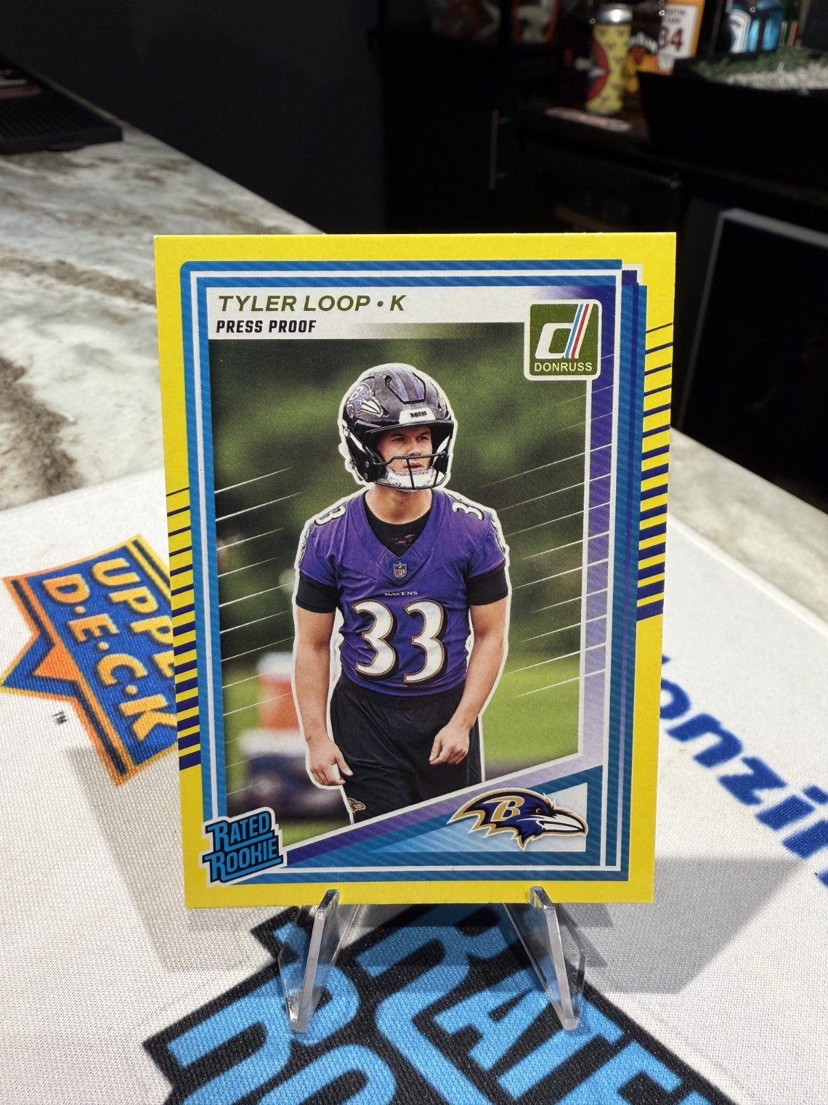 2025 DONRUSS FOOTBALL RATED ROOKIE YELLOW PRESS PROOF TYLER LOOP #382